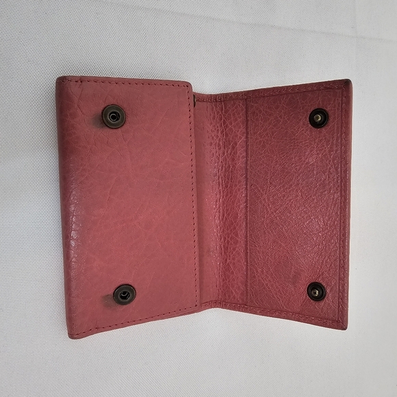 Balenciaga Motocross Leather Key Case Wallet Terracotta Pink Authentic - Picture 4 of 12
